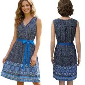 BODEN "Ellie" Floral & Geometric Belted  Dandelion Dress - Size 8